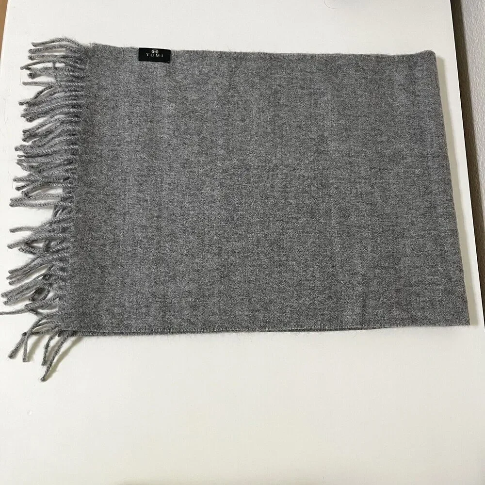 Tumi Fringe Scarf Pure Peruvian 100% Baby Alpaca Gray